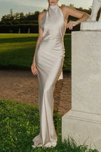 Sexy Satin Backless Sleeveless Party Dress image 3