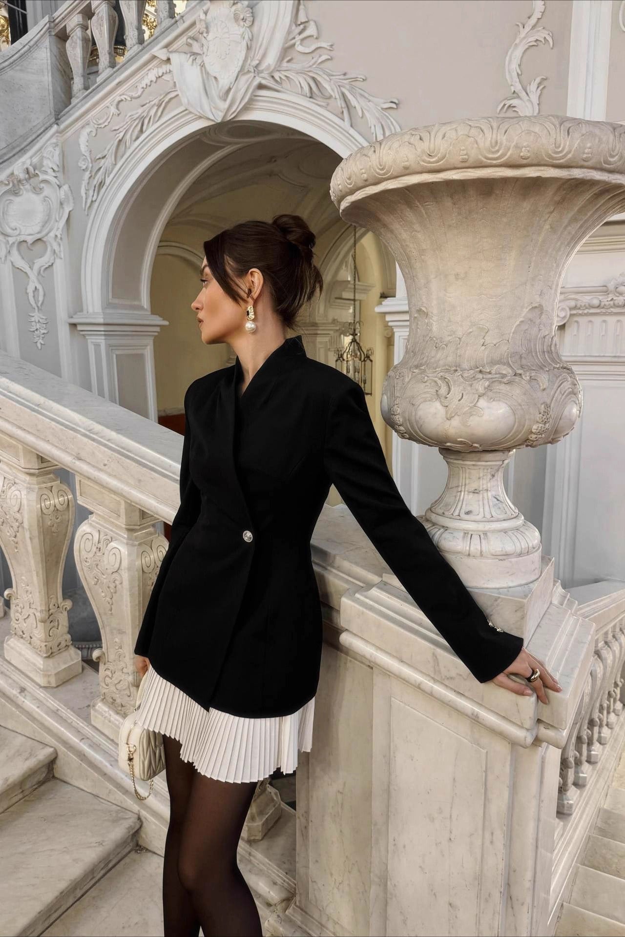 Ruched Waist Blazer Dress Blazer image 4