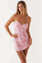 Sequin Embroidery Cami Mini Dress image 4