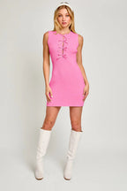 Sleeveless Bow Cutout Knit Sweater Dress image 8