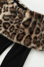 Sexy Off-shoulder Leopard Print Fur Trim Bodycon Maxi Dress image 4