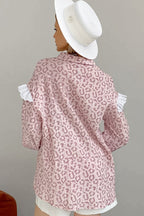 Elegant Leopard Print Cotton Long Sleeve Blouse image 6