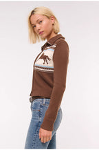 Versatile Collared Color-Block Short Knit Cardigan image 4