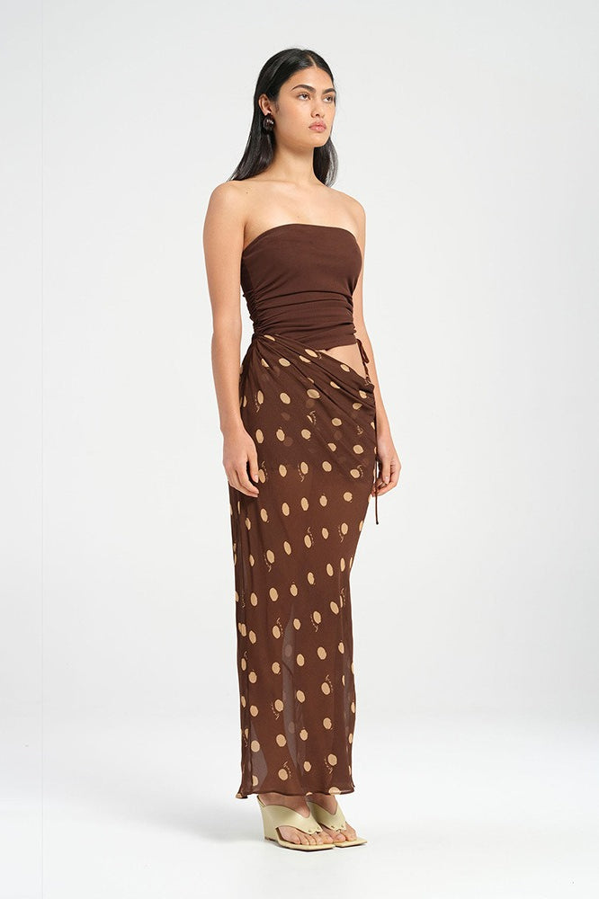 Polka Dot Strapless Bodycon Maxi Dress image 4