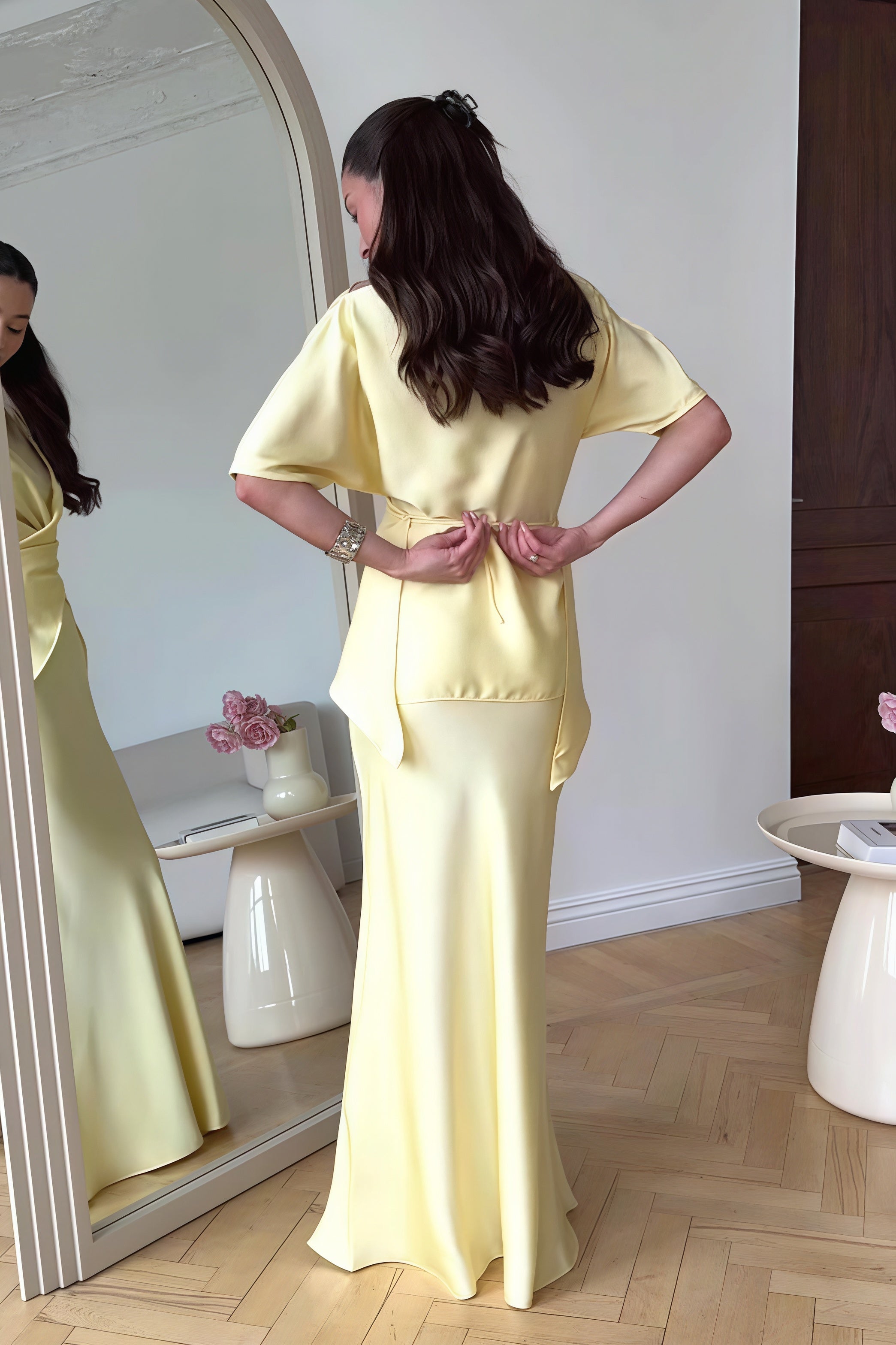Flowy Elegant Short Sleeve  Skirt Set image 6