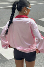 Digital Print Loose Long Sleeve V Neck Blouse image 3
