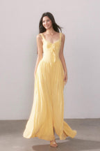 Lace Knit Cami Slit Flowy Maxi Dress image 1