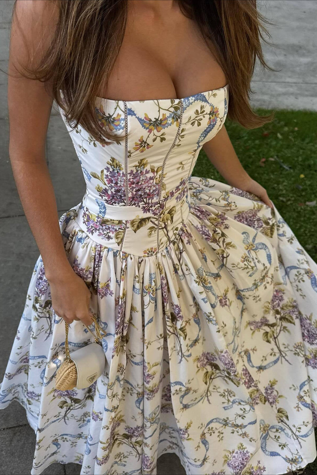 Sexy Cami Fitted Waist Elegant Floral Dress image 4