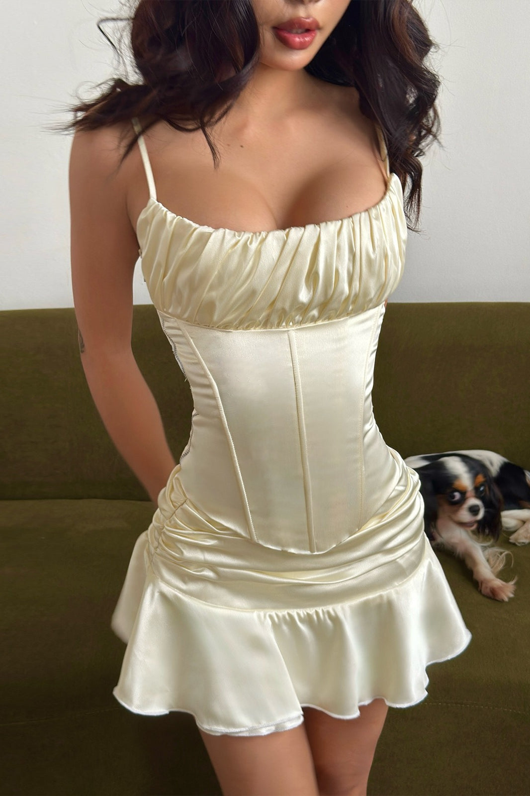 Elegant Backless Cami Ruffle Skirt Set image 1
