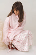 Pink Structured Tie-Waist Long Sleeve Blouse image 3
