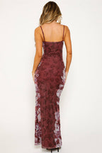 Vintage Print Cami Evening Maxi Dress image 3