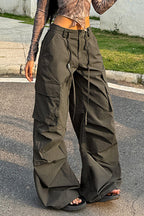 Military Green High-Waisted Cargo Pant image 1