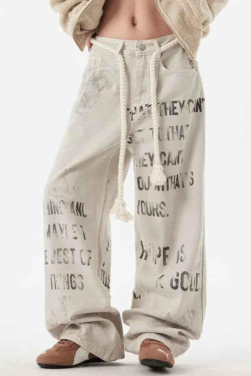 Apricot Graffiti Straight Denim Jeans image 1