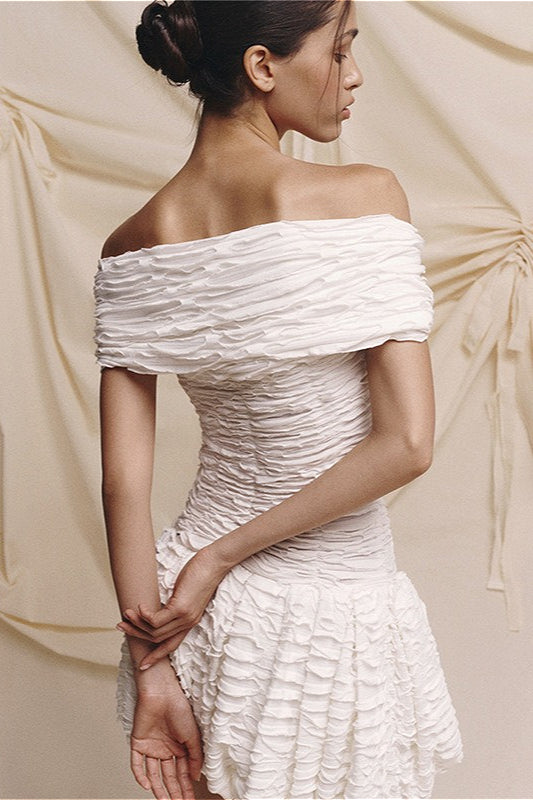 Sexy Solid Off Shoulder Backless Bodycon Mini Dress image 5