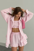 Ruffled Loose Casual Long Sleeve Three Piece Set image 1