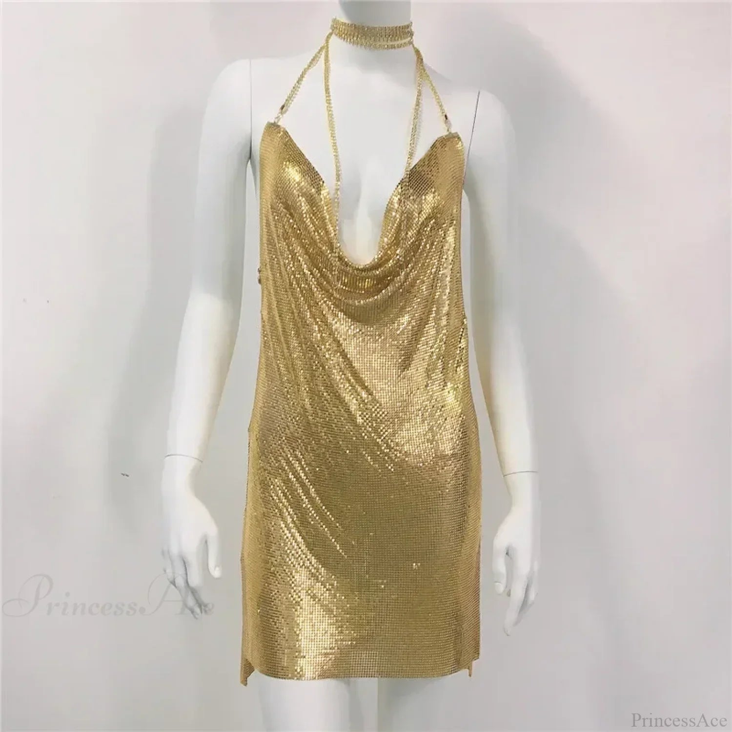 Diamond Halter Sequin Party Dress image 6