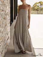 Diamond Print Stylish Bohemian Maxi Dress image 1