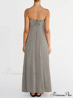 Diamond Print Stylish Bohemian Maxi Dress image 2