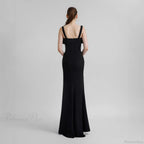 Diamond Strap Bow Slit Elegant Prom Dress image 2