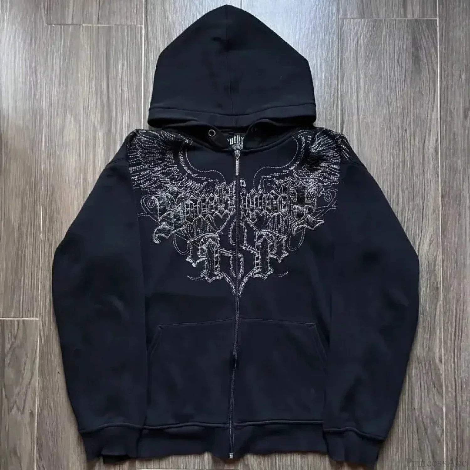 Distress Medieval Vintage Zip Hoodie image 9