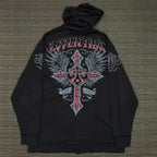 Distress Medieval Vintage Zip Hoodie image 11