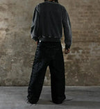 Distressed Cotton Gothic Sweatshirt image 2