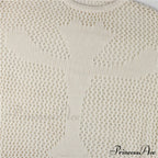 Distressed Cross Fishnet Charming Design Hollow Out Sweater image 9