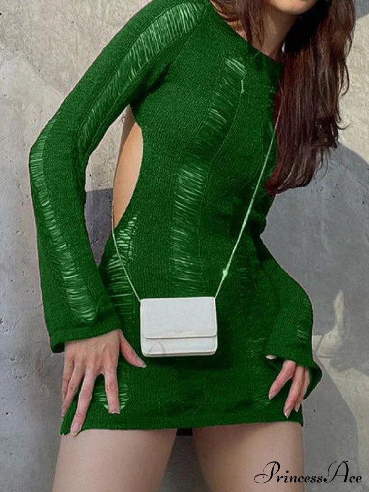 Trendy Distressed Chic Mini Dress image 18