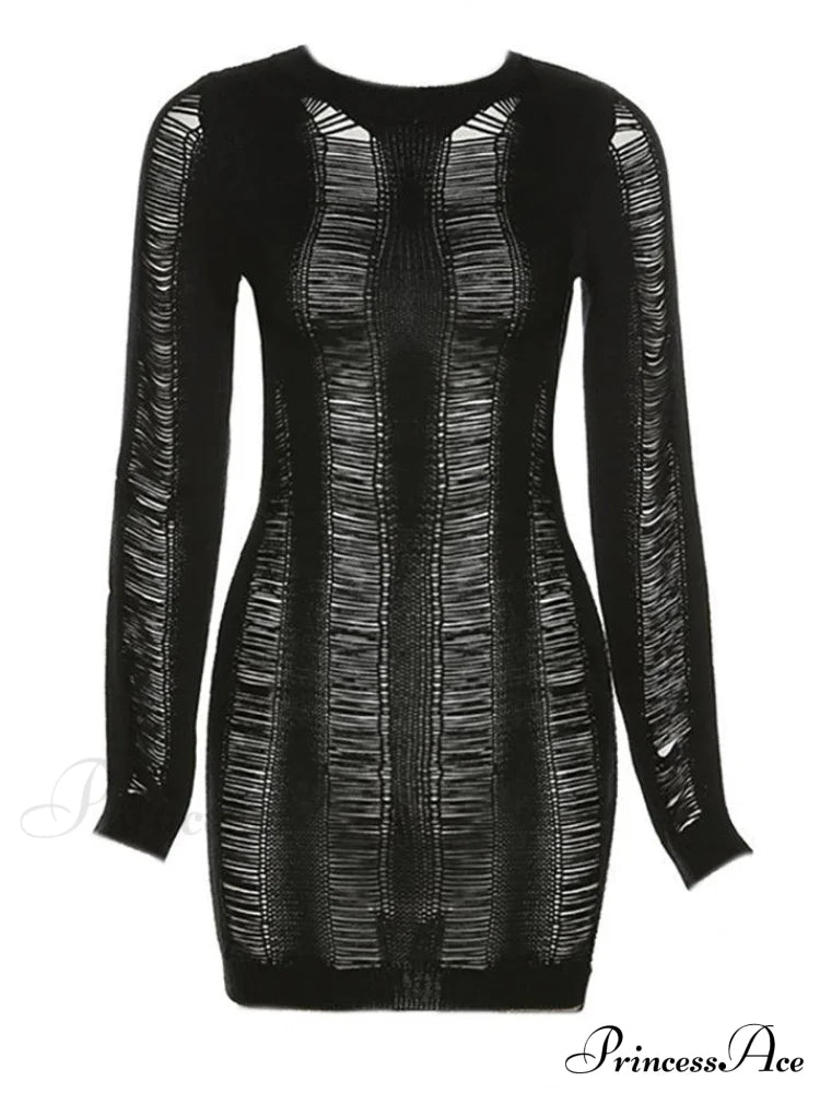 Trendy Distressed Chic Mini Dress image 2