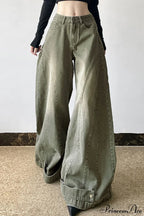 Distressed Low Waist Flared Wide Leg Jeans image 3