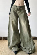 Distressed Low Waist Flared Wide Leg Jeans image 1