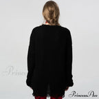 Distressed Striped Graceful Knit Top image 3