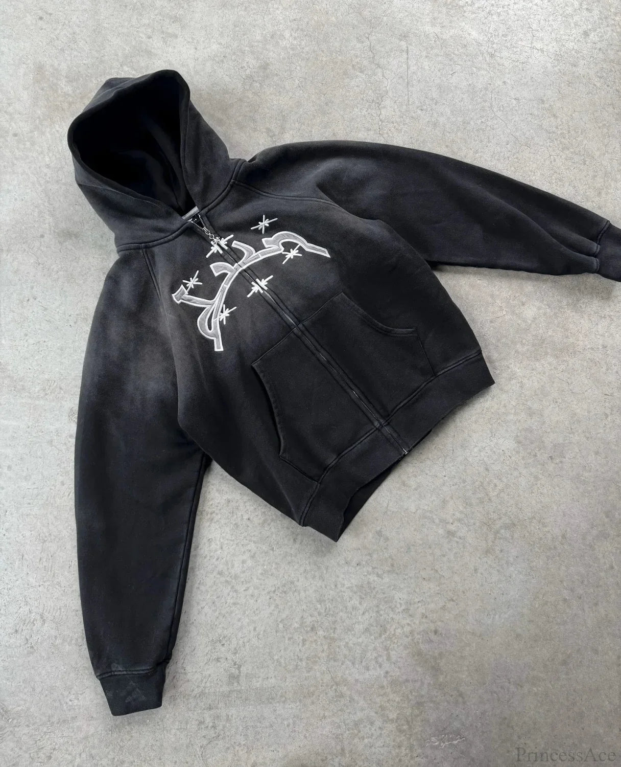 Divin Embroidery Zip Up Hoodie image 1