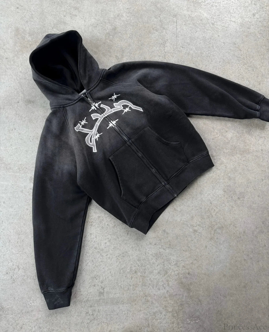 Divin Embroidery Zip Up Hoodie image 1
