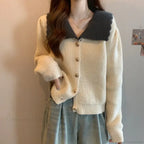 Doll Neck Single Breasted Loose Knit Cardigan image 9
