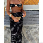 Dot Bandeau Skirt Three Piece Swimsuit image 2