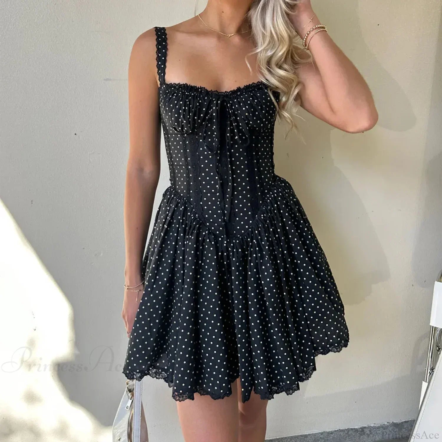 Dot Print Corset Mini Dress image 1