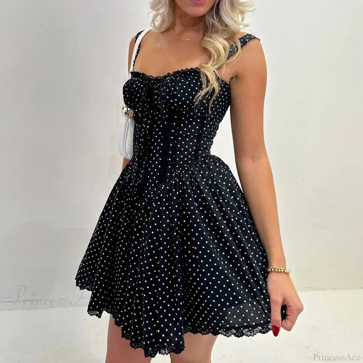 Dot Print Corset Mini Dress image 3