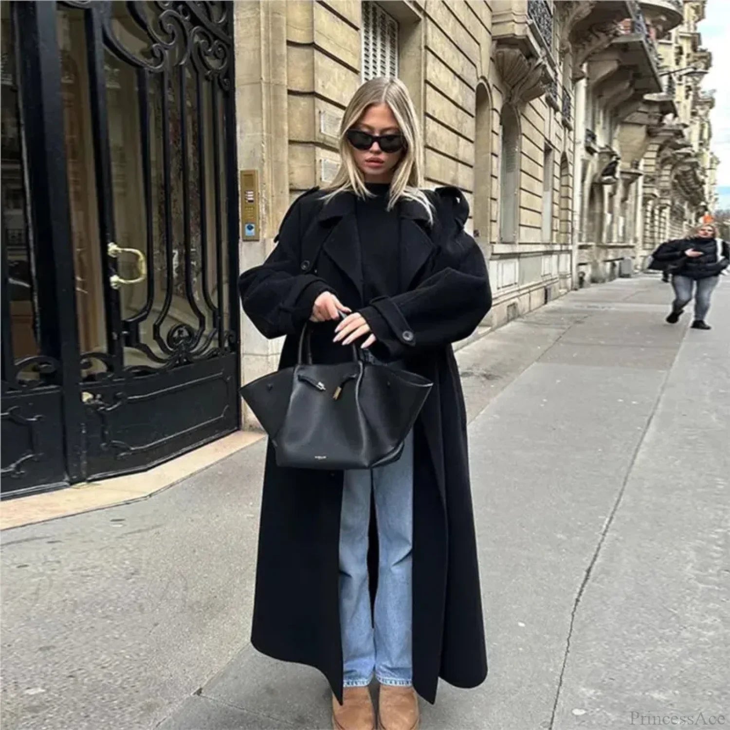 Double-Breasted Belted Oversized Overcoat image 5