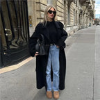 Double-Breasted Belted Oversized Overcoat image 3