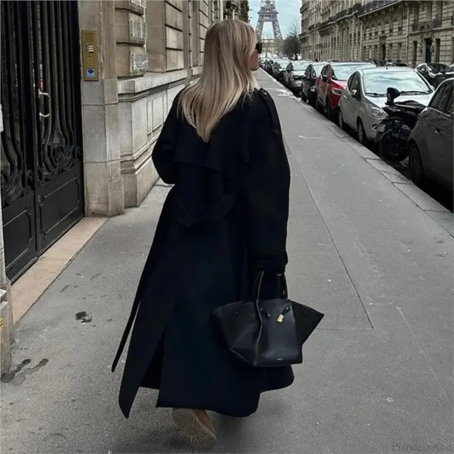 Double-Breasted Belted Oversized Overcoat image 4