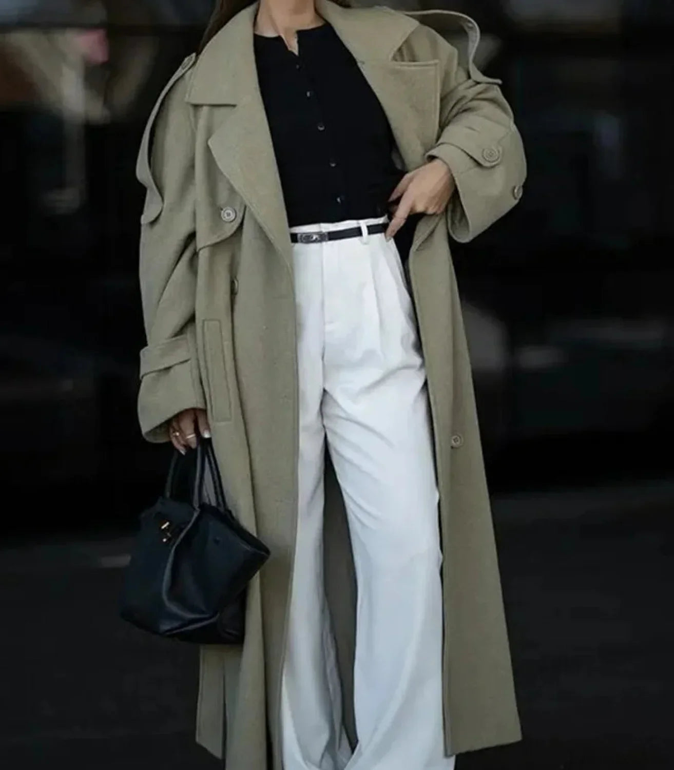 Double-Breasted Wool Belted Overcoat image 3
