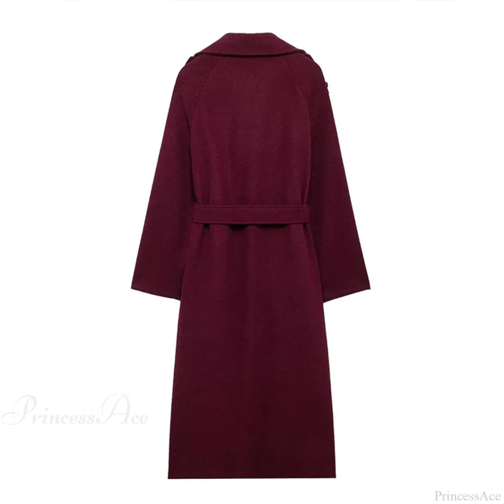 Double-Breasted Wool Belted Overcoat image 6