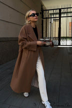 Double Faced Wool Raglan Sleeve Loose Overcoat image 2