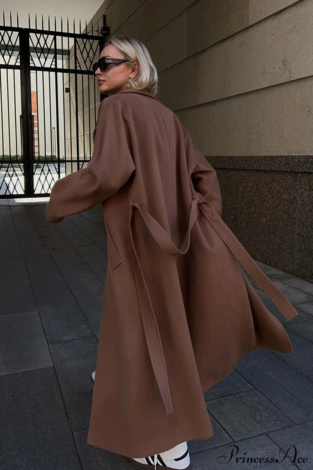 Double Faced Wool Raglan Sleeve Loose Overcoat image 3