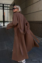 Double Faced Wool Raglan Sleeve Loose Overcoat image 3