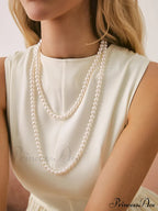 Double Layered Graceful Pearl Necklace image 1