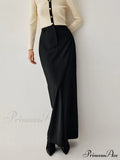 Double Pockets High Trendy Waist Maxi Skirt image 1