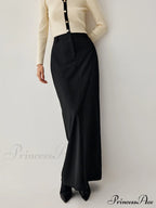 Double Pockets High Trendy Waist Maxi Skirt image 1