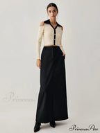 Double Pockets High Trendy Waist Maxi Skirt image 4